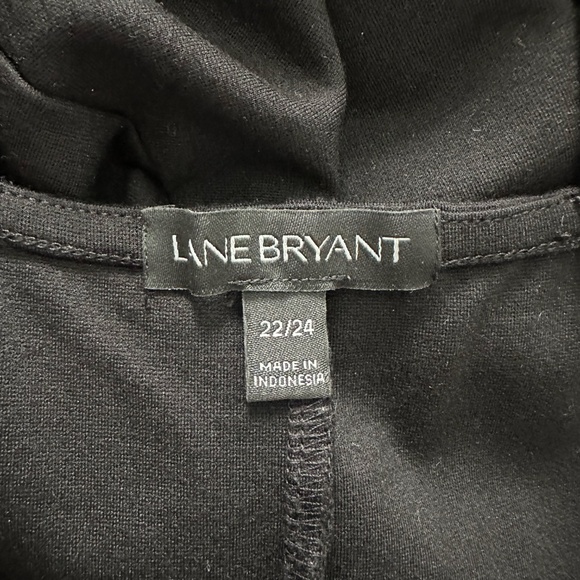 Lane Bryant Black Peplin Top with Decorative Straps - Picture 6 of 7